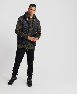 Superdry Rookie Cipzár Pocket Overhead Férfi Kapucnis Pulóver Zöld/Camo | EGVNC3267